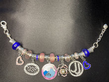 Load image into Gallery viewer, J &amp; J silver toned charm bracelet
