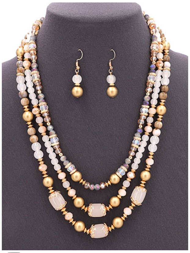 White Love beaded necklace