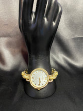 Load image into Gallery viewer, Gold tone pave/cream chain link watch
