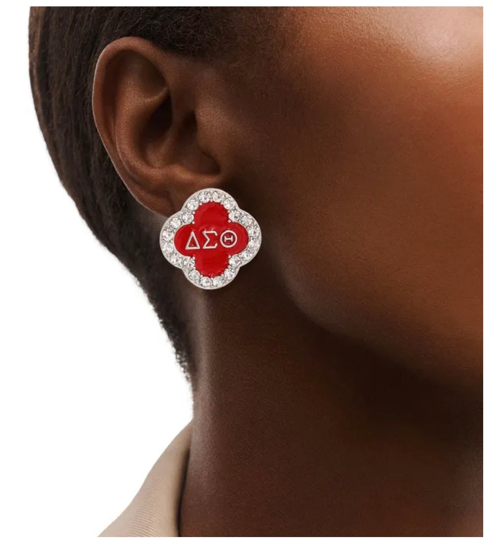 Delta Sigma Theta Button Earrings