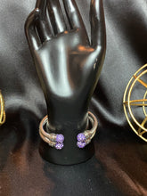 Load image into Gallery viewer, Purple rhinestone cable bangles
