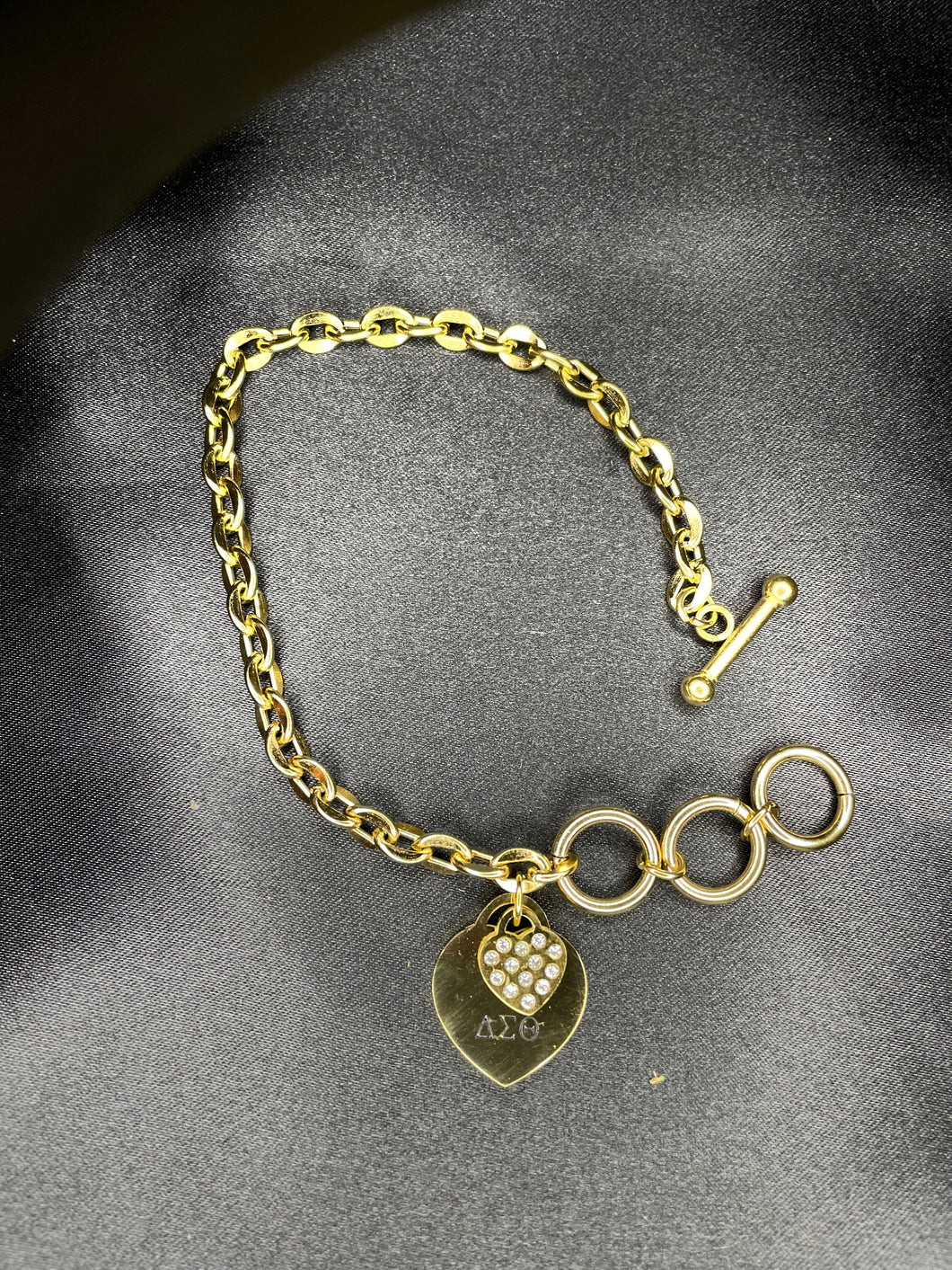 Gold plated Delta Sigma Theta Charm Bracelet (stainless steel)