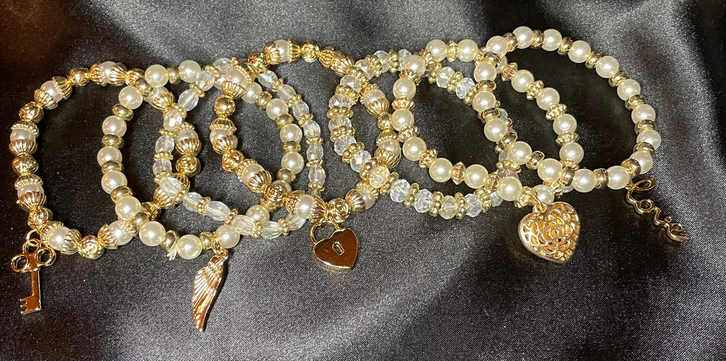 Cream pearl love bracelets