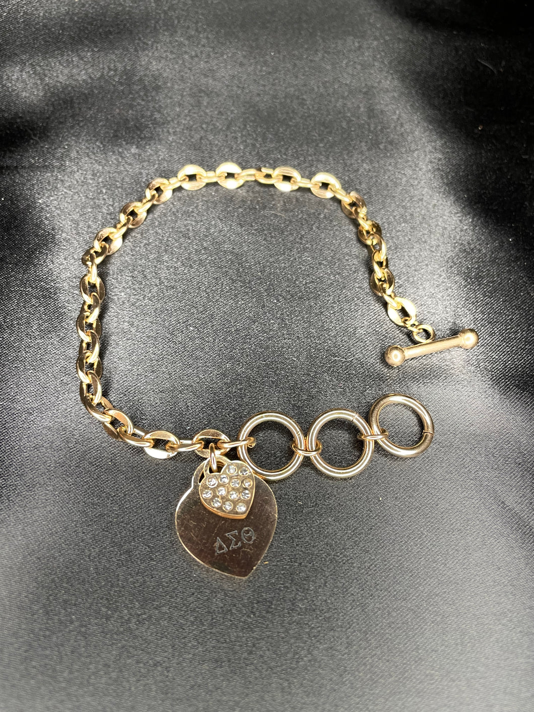 Rose Gold plated Delta Sigma Theta Charm Bracelet(stainless steel)
