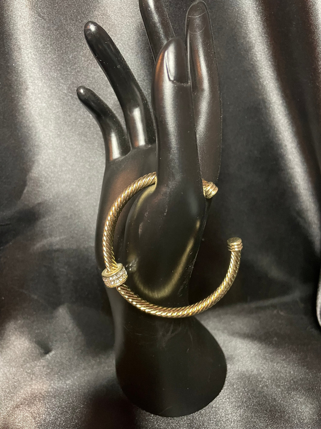 Gold Bar Cable Bangle