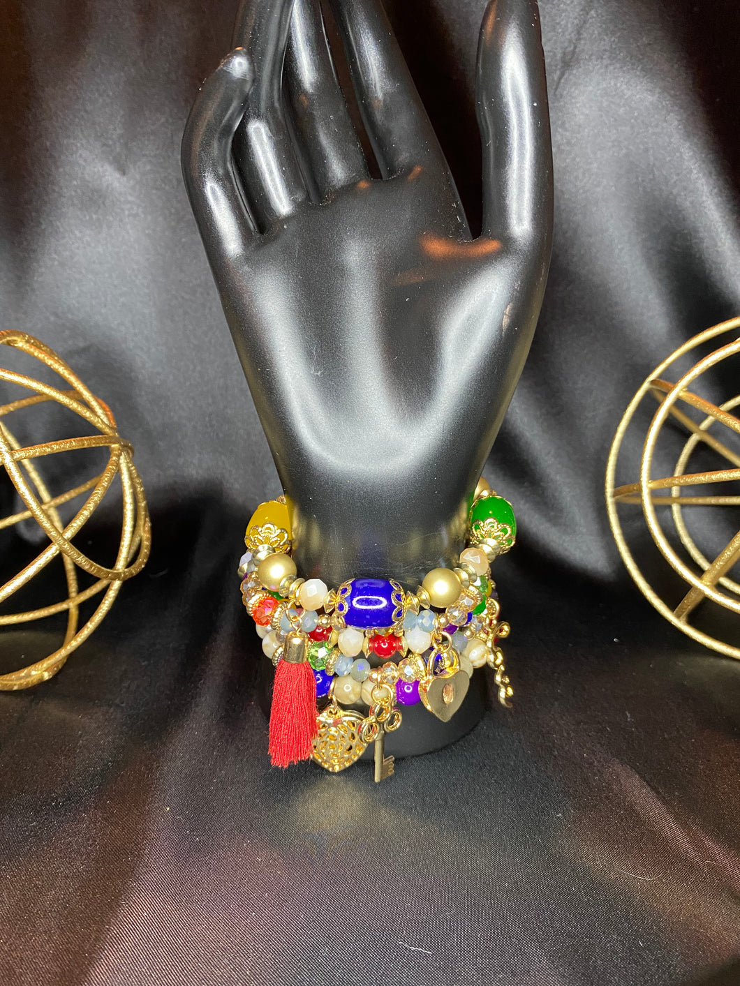 Multi love charm bracelet set