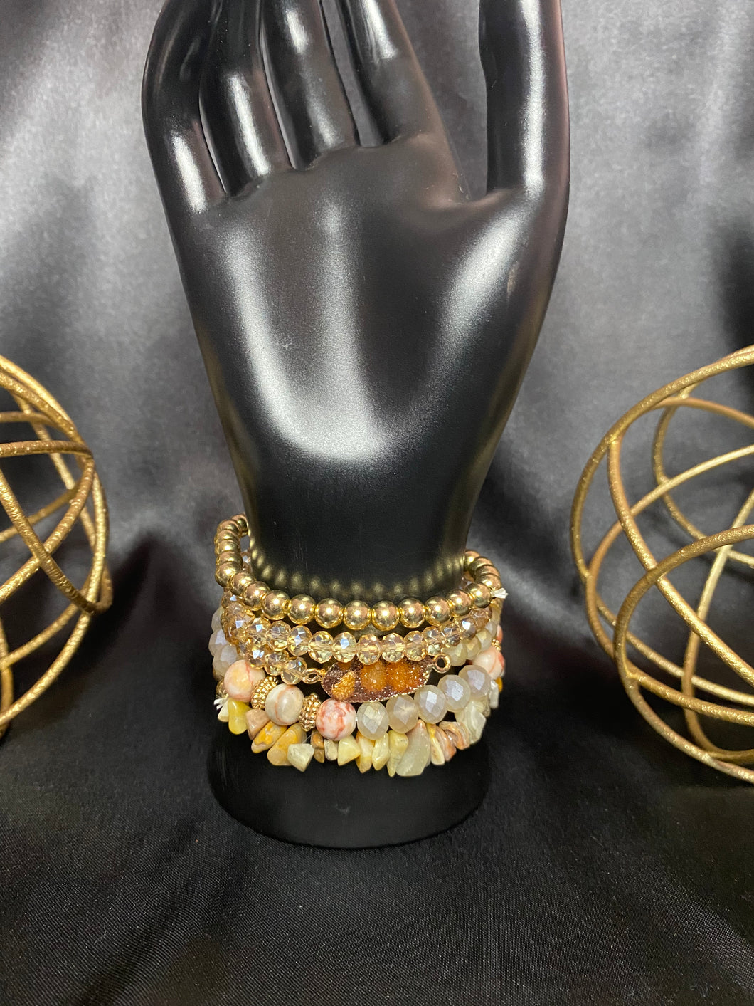 Neutral Druzy Stone Bracelets