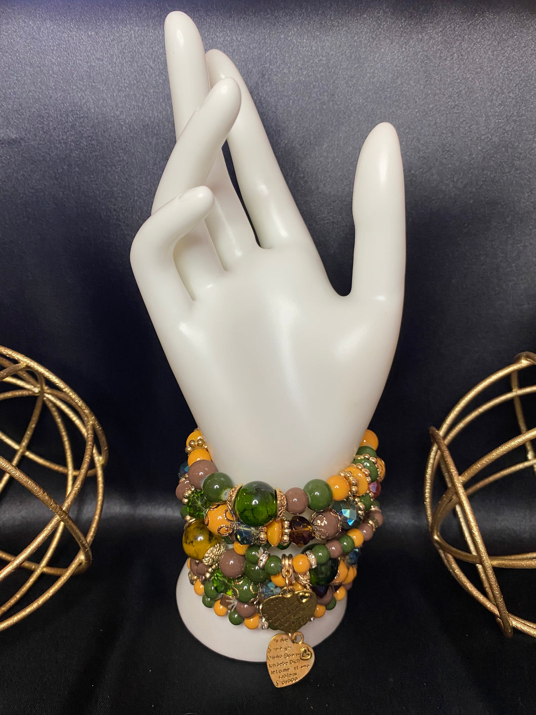 Yellow/Green/Brown - set of 8