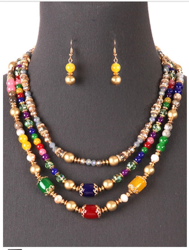 Multi Love beaded necklace