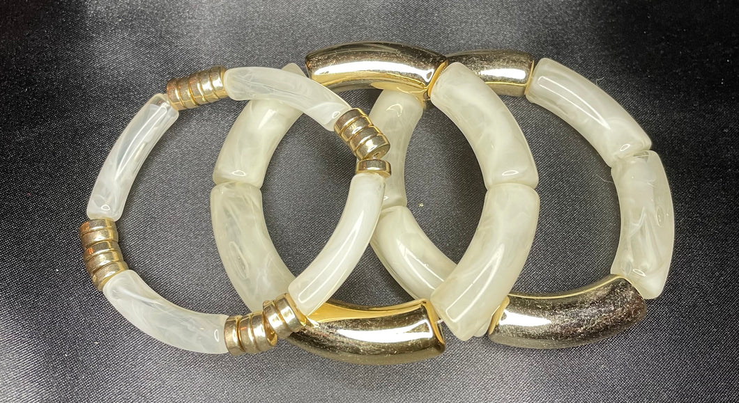 Cream acrylic bracelets