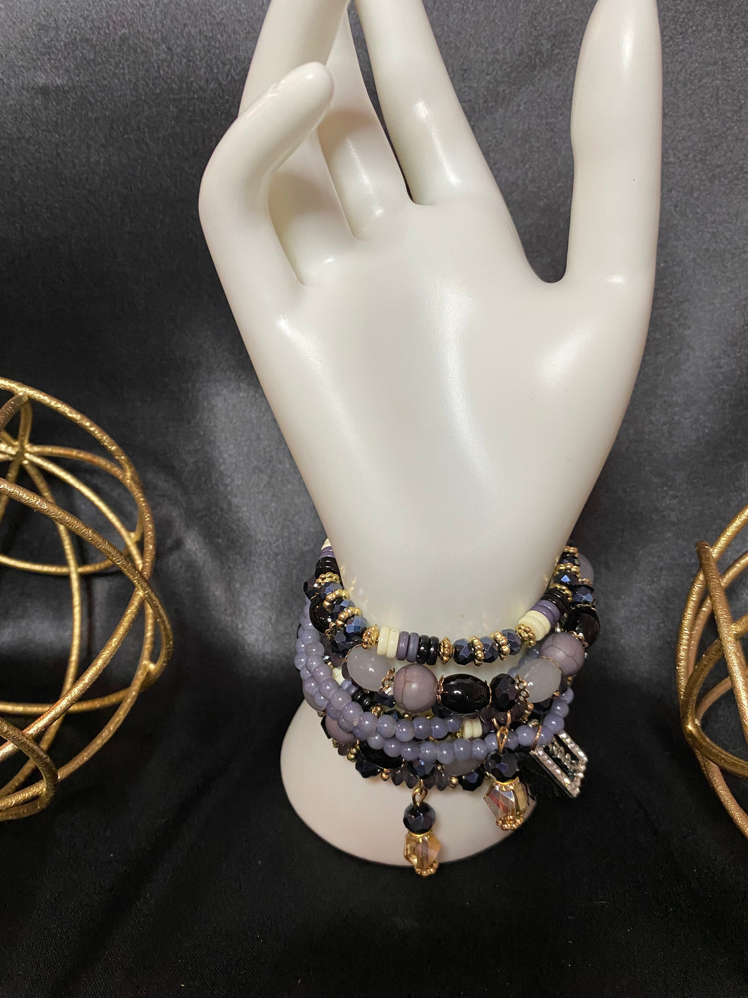 Black/Gray/White - set of 8