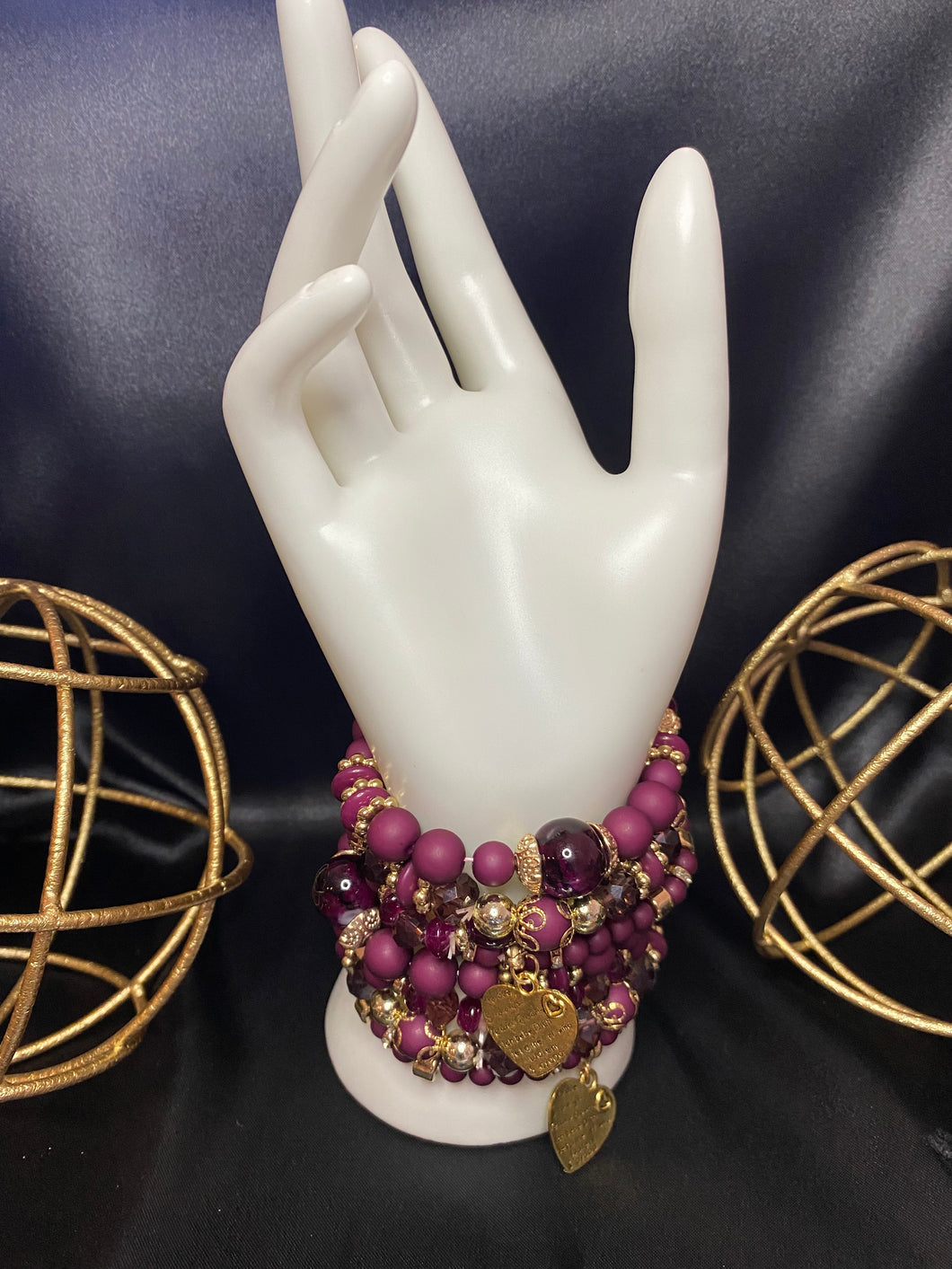 Purple Beaded- set of 8