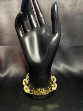 Load image into Gallery viewer, Gold tone pave/cream chain link watch
