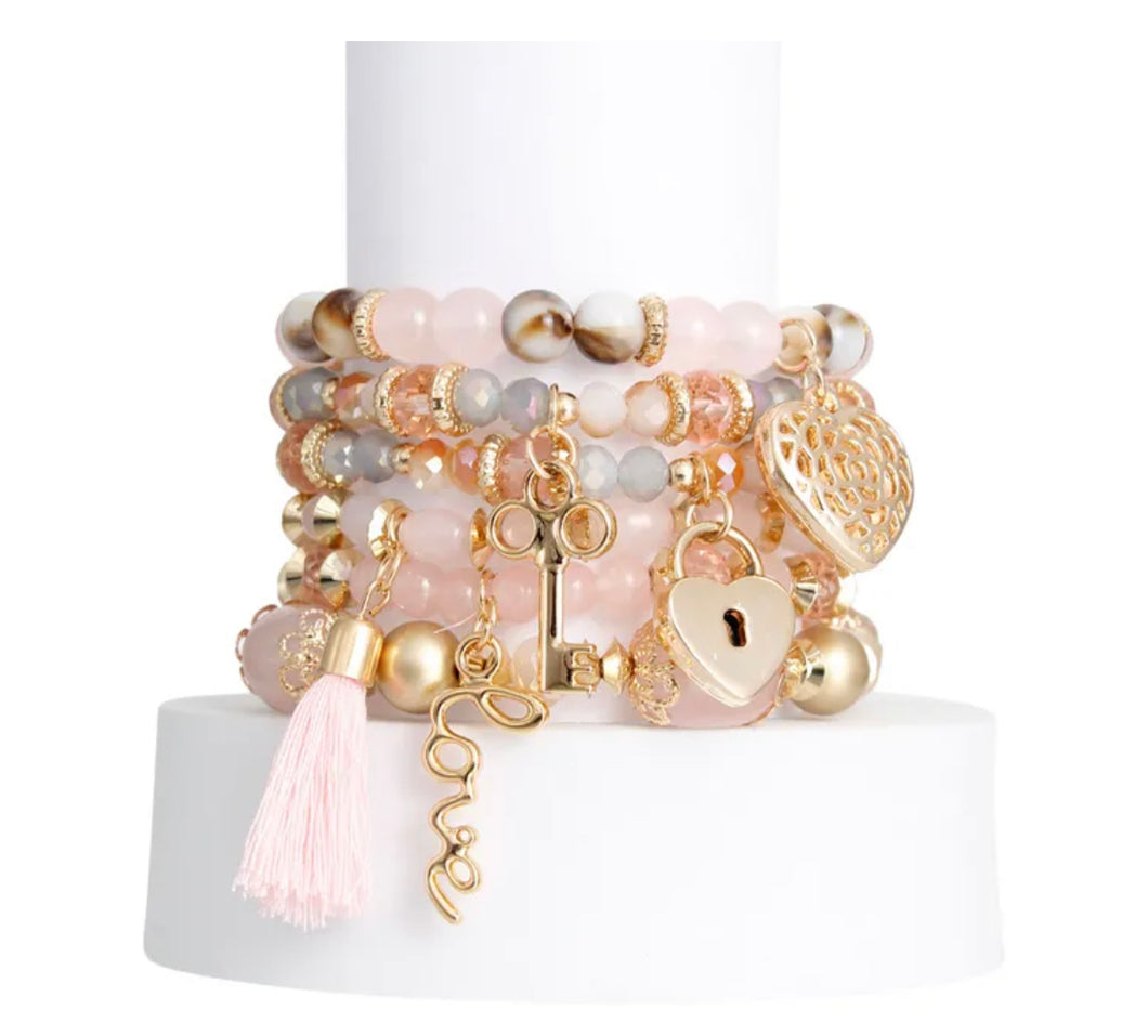 Blush Love Charm Bracelets