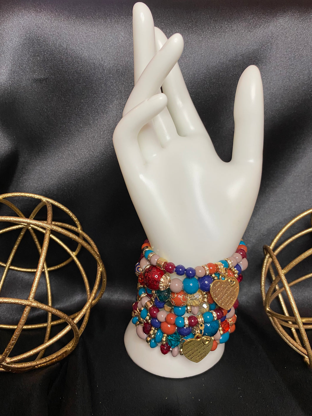 Multi Beaded - set of 8